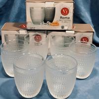 Set di 6 bicchieri di vetro spesso e robusto 