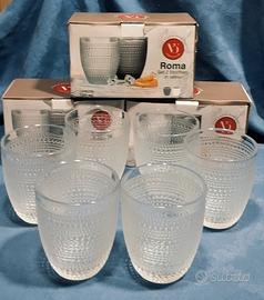 Set di 6 bicchieri di vetro spesso e robusto 