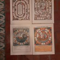 4 Stampe Giochi Fina 1970 Il Gioco Dell'oca Il Ver