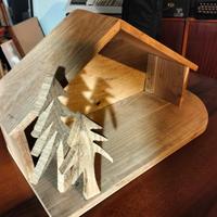 capanna in legno per presepe
