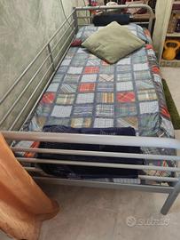 Letto singolo in metallo + materasso