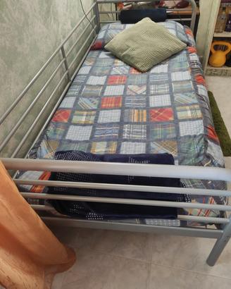 Letto singolo in metallo + materasso
