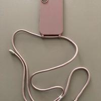 Cover iphone 16 rosa con cordino AOMYKE