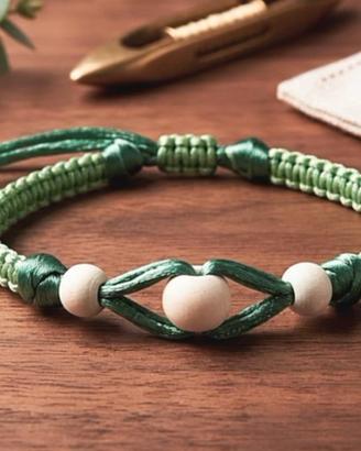Braccialetti fatti a mano (cordoncino/legno)
