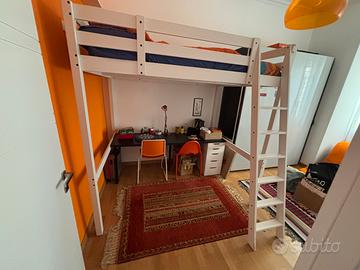 Letto a soppalco Ikea 1 piazza e mezza bianco