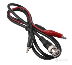 Cavo da spina BNC a coccodrilli Rosso/Nero L=1m