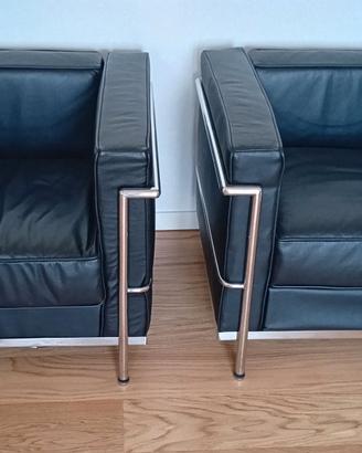 Poltrone pelle nera stile cassina