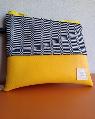 borsetta in tessuto con tracolla, bustina stoffa