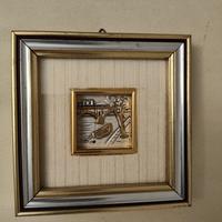 Quadro decorativo in argento in rilievo 10x10 cm