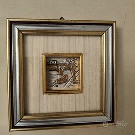 Quadro decorativo in argento in rilievo 10x10 cm
