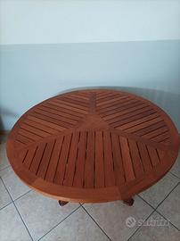 Tavolo rotondo in legno teak massello 4/6 posti