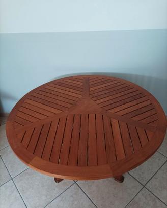 Tavolo rotondo in legno teak massello 4/6 posti