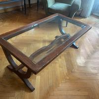 Tavolino arte povera e vetro