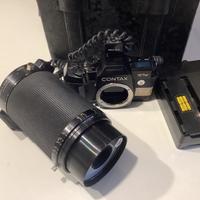 Contax 167  con obiettivo Yashica medical 100 dx