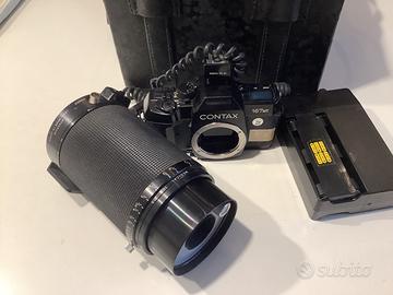 Contax 167  con obiettivo Yashica medical 100 dx