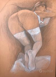 6 Disegni a matita originale erotici firmati