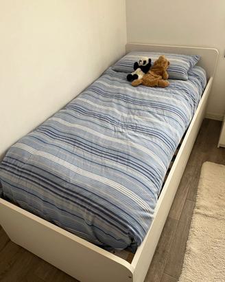 Letto singolo +letto estendibile+2cassetti+materas