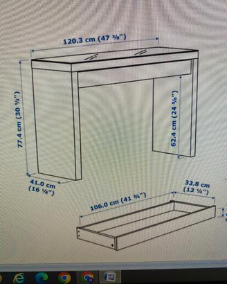 toeletta ikea con piano vetro temperato