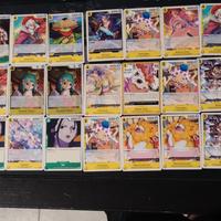 lotto carte One piece tcg giallo-verde-blu