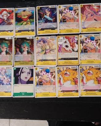 lotto carte One piece tcg giallo-verde-blu