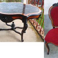 Tavolo e sedie del 1800