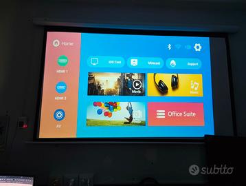 WiMiUS Proiettore 1080P + Telo motorizzato 84"16:9