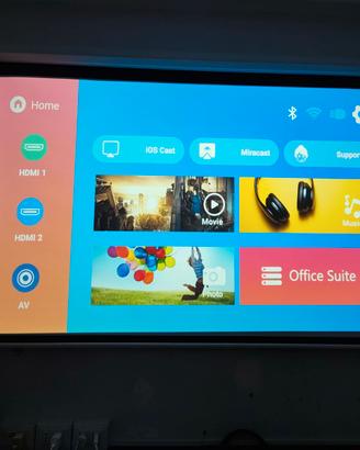 WiMiUS Proiettore 1080P + Telo motorizzato 84"16:9