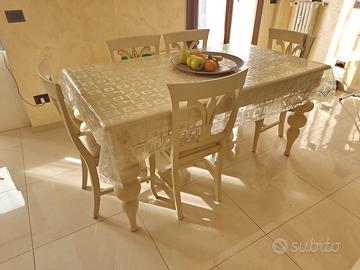 Tavolo artigianale stile Versace abbinate 6 sedie