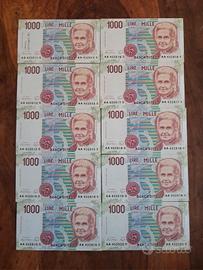 monete Banconote millelire Montessori Lotto