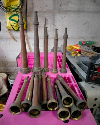 Lancia idrante rame e ottone vintage