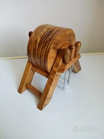 set vintage legno di ulivo