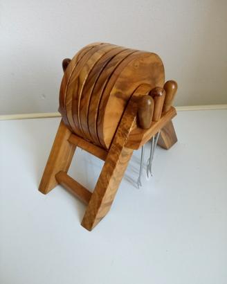 set vintage legno di ulivo