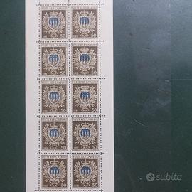 1945/1946 MINI FOGLIO SERIE STEMMI 50 LIRE
