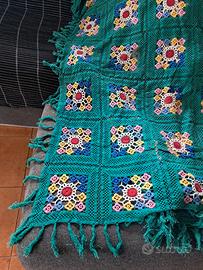 Copriletto matrimoniale in cotone, all'uncinetto
