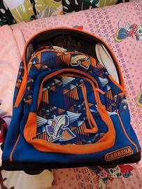 Zaino Trolley Carrera blu e arancione