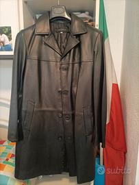 cappotto nero vera pelle uomo 