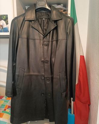 cappotto nero vera pelle uomo 