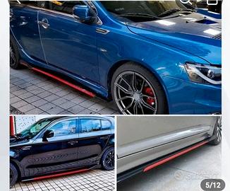 spoiler laterale x auto  nero e rosso