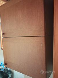 Pensile da bagno/ muro in legno a 2 ante 