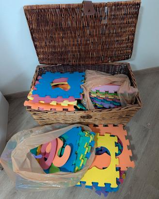 tappeto bambini, quadrati puzzle