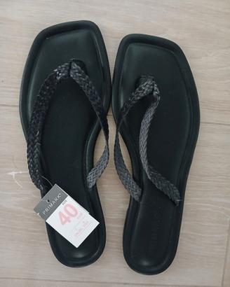 Infradito Nere con Listini Intrecciati Primark
