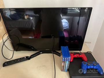 Playstation 4 slim con TV Hitachi 32 pollici