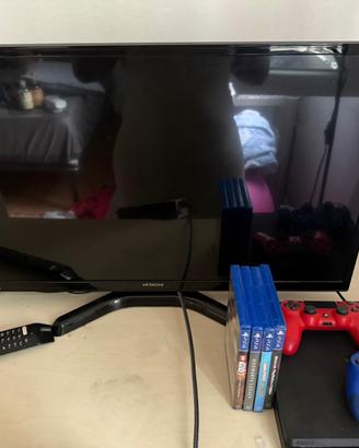 Playstation 4 slim con TV Hitachi 32 pollici