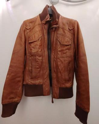 Giubbotto in pelle marrone