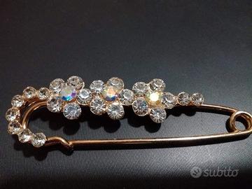 SPILLA gioiello - graffetta bianca / oro