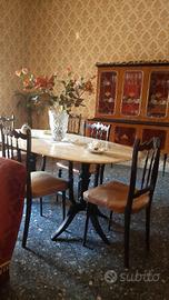 Tavolo in marmo Ovale in Onice Rosa