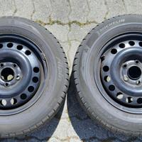 2 cerchi in lamiera con gomme 195/65R15 91T