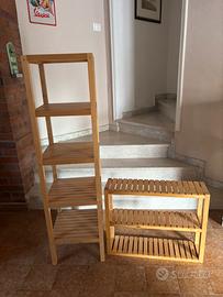 2 scaffali IKEA MOLGER in legno – alto + pensile