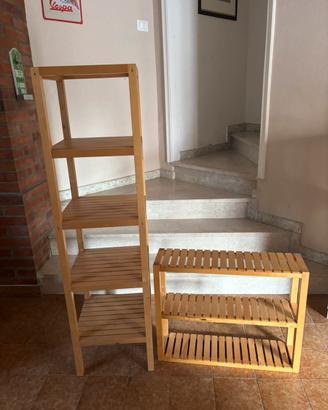 2 scaffali IKEA MOLGER in legno – alto + pensile