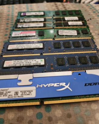 Memorie RAM per PC DDR3 / DDR2  diverse capacità